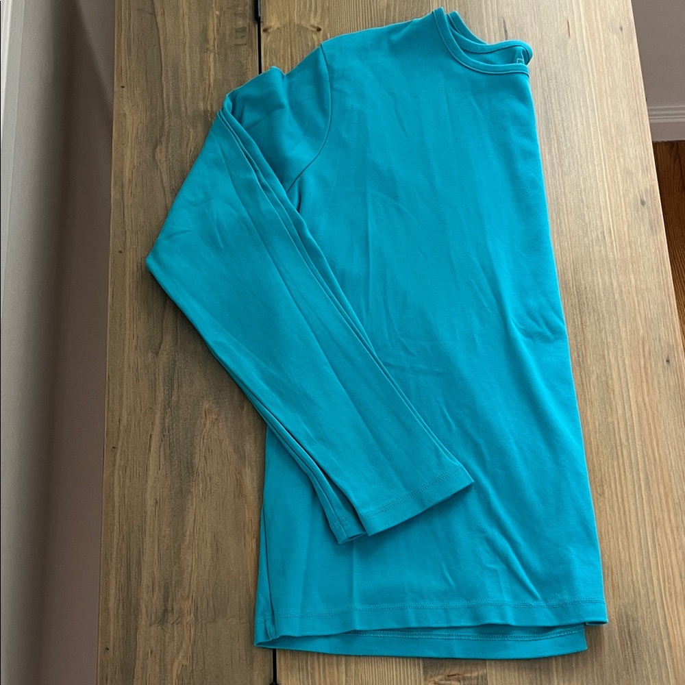 L.L. Bean Vibrant Teal Long Sleeve Supima Cotton Shirt, Women’s Size XL